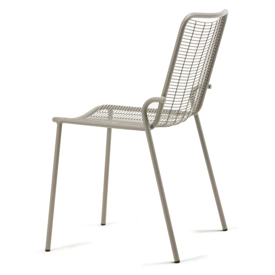 Chaise de jardin empilable en métal galvanisé Made in Italy 4 pièces - Vikas Viadurini