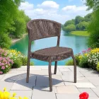 Chaise de jardin en aluminium et corde tressée - Algedi Viadurini