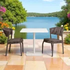 Chaise de jardin en aluminium et corde tressée - Algedi Viadurini