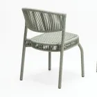 Chaise de jardin en aluminium et tissage de corde - Algedi Viadurini