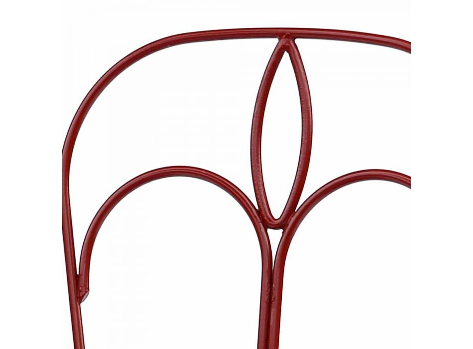 Chaise de Jardin en Fer Rouge avec Coussin Made in Italy, 2 Pièces - Agate Viadurini