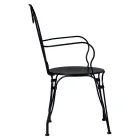Chaise de jardin en fer peint noir avec structure empilable - Nacim Viadurini