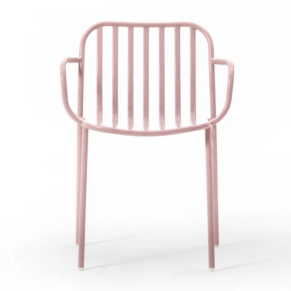 Chaise de jardin en métal avec accoudoirs Made in Italy 2 pièces - Simply Viadurini