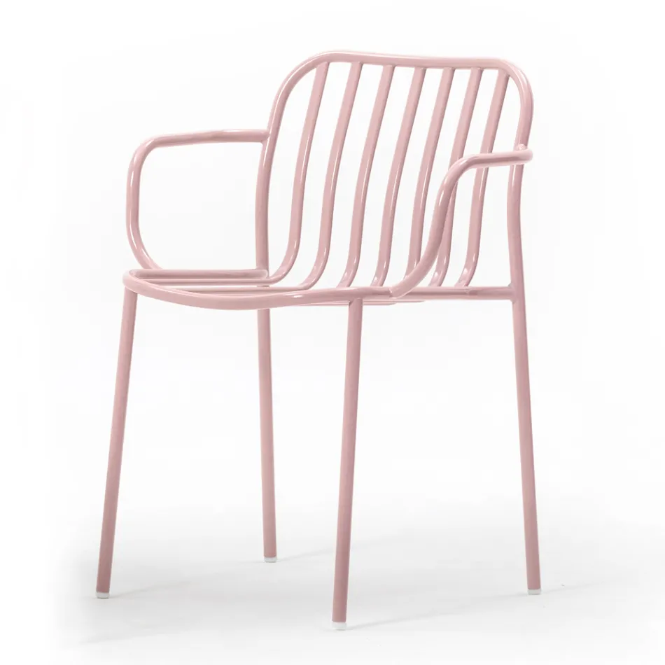 Chaise de jardin en métal avec accoudoirs Made in Italy 2 pièces - Simply Viadurini