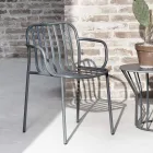 Chaise de jardin en métal avec accoudoirs Made in Italy 2 pièces - Simply Viadurini