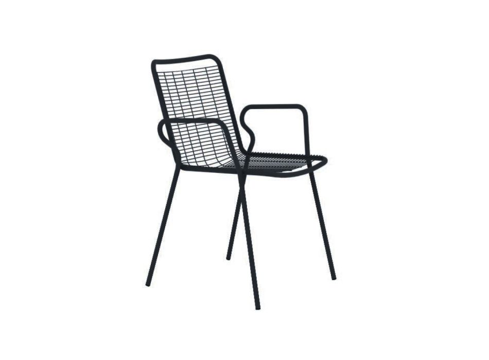 Chaise de jardin en métal avec accoudoirs Made in Italy 2 pièces - Vikas Viadurini