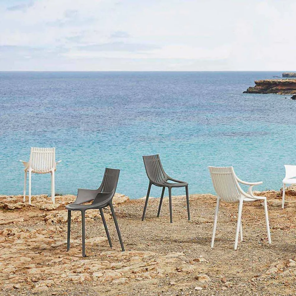 Chaise de jardin empilable en plastique coloré 4 pièces - Ibiza - Vondom Viadurini