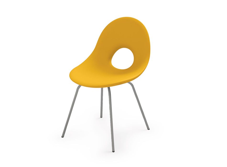 Chaise de jardin en polyéthylène et base en aluminium Made in Italy - Ashley Viadurini