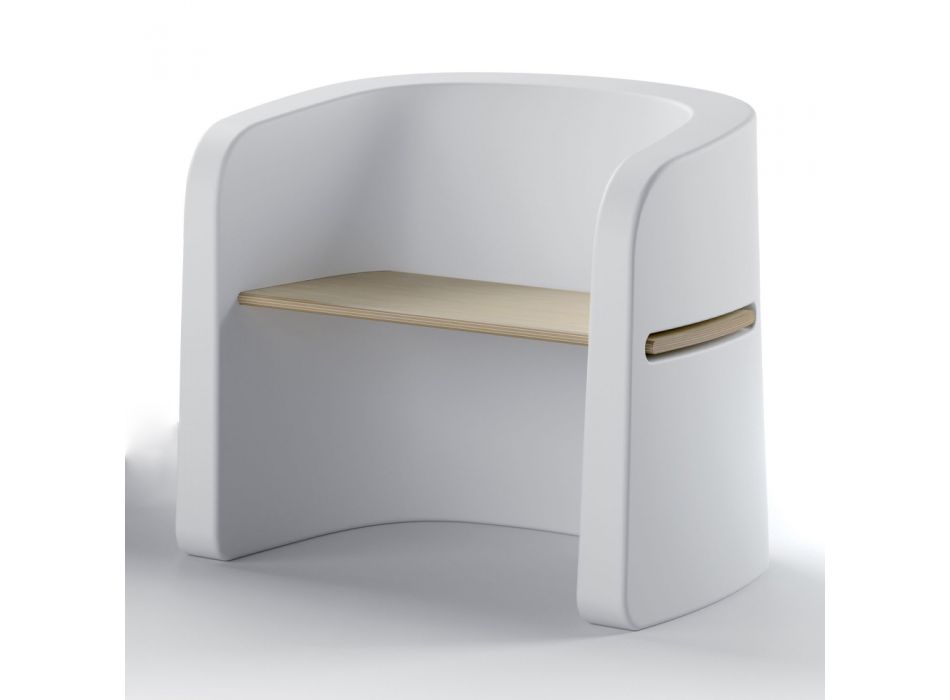 Chaise de jardin en polyéthylène et bois de bouleau Made in Italy - Talula Viadurini