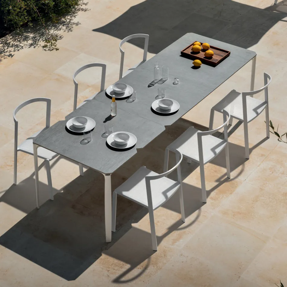 Chaise de jardin en textilène et base en aluminium Made in Italy - Milanka Viadurini