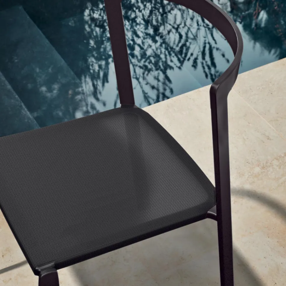 Chaise de jardin en textilène et base en aluminium Made in Italy - Milanka Viadurini