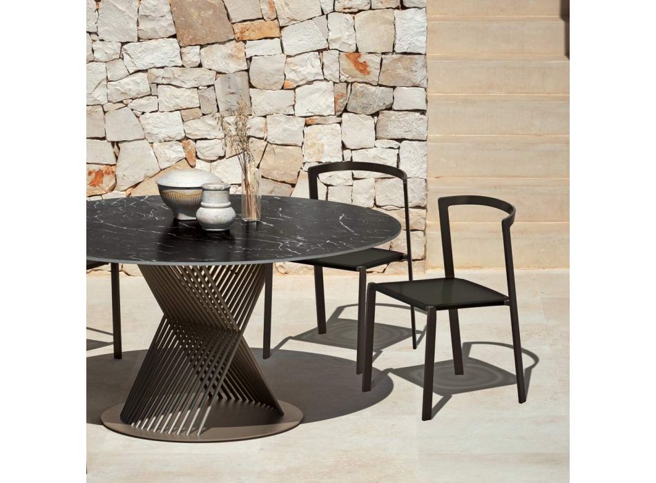 Chaise de jardin en textilène et base en aluminium Made in Italy - Milanka Viadurini