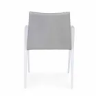 Chaise de jardin moderne avec accoudoirs en aluminium blanc Homemotion - Liliana Viadurini