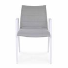 Chaise de jardin moderne avec accoudoirs en aluminium blanc Homemotion - Liliana Viadurini