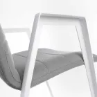 Chaise de jardin moderne avec accoudoirs en aluminium blanc Homemotion - Liliana Viadurini