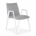 Chaise de jardin moderne avec accoudoirs en aluminium blanc Homemotion - Liliana Viadurini
