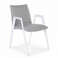 Chaise de jardin moderne avec accoudoirs en aluminium blanc Homemotion - Liliana