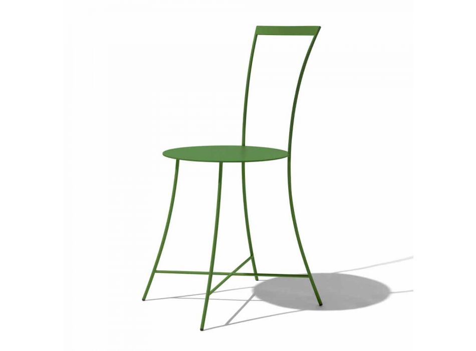 Chaise de Jardin Moderne en Acier Laqué Coloré Made in Italy - Edda Viadurini