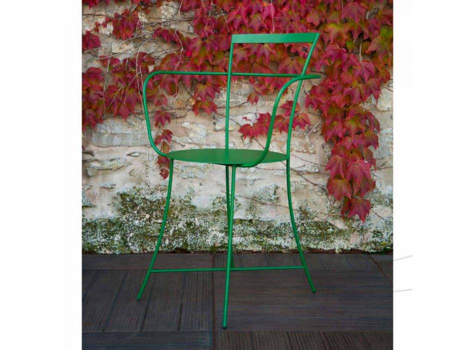 Chaise de Jardin Moderne en Acier Laqué Coloré Made in Italy - Edda Viadurini