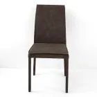 Chaise d'intérieur avec dossier haut en simili cuir Made in Italy - Cleto Viadurini