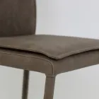 Chaise d'intérieur avec dossier haut en simili cuir Made in Italy - Cleto Viadurini