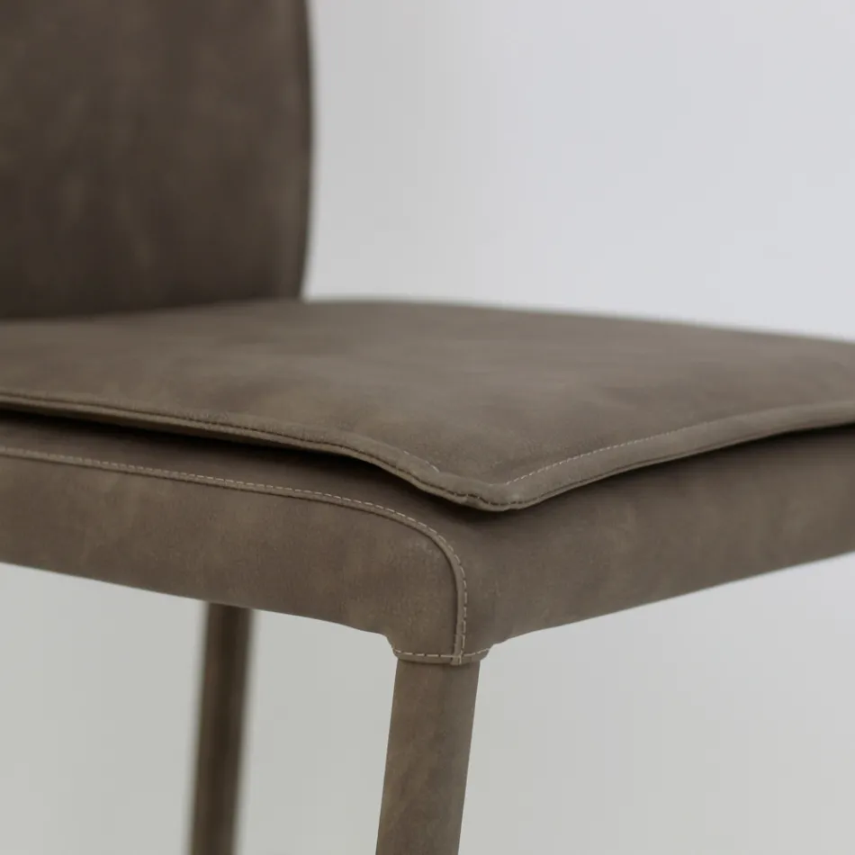 Chaise d'intérieur avec dossier haut en simili cuir Made in Italy - Cleto Viadurini