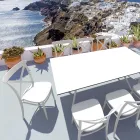 Chaise empilable d'intérieur et d'extérieur en résine renforcée avec fibre de verre - Naira Viadurini