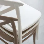 Chaise empilable d'intérieur et d'extérieur en résine renforcée avec fibre de verre - Naira Viadurini