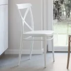 Chaise empilable d'intérieur et d'extérieur en résine renforcée avec fibre de verre - Naira Viadurini
