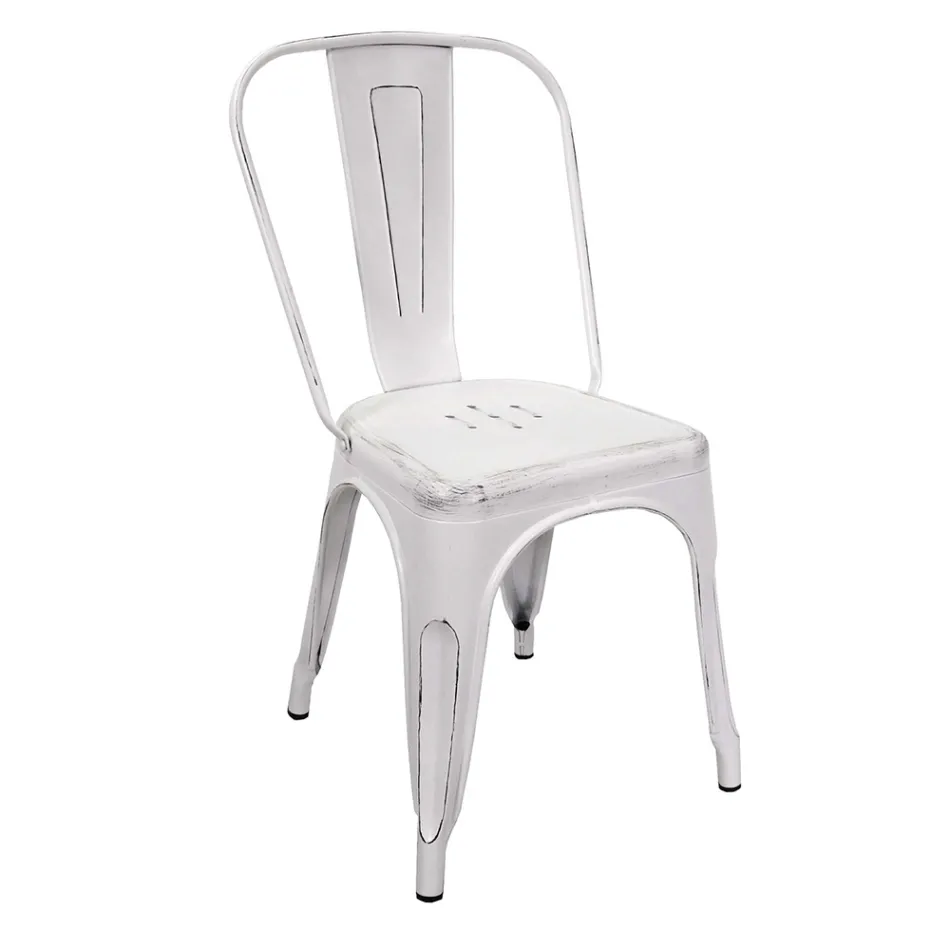 Chaise d'intérieur et d'extérieur en fer de différentes couleurs - Papeterie Viadurini