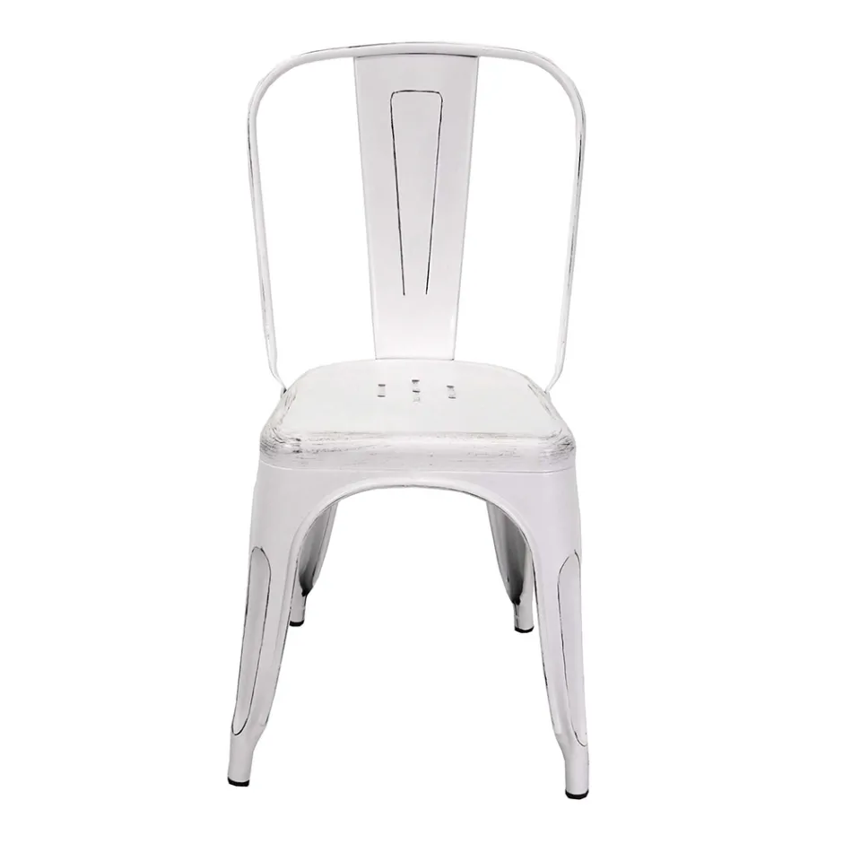 Chaise d'intérieur et d'extérieur en fer de différentes couleurs - Papeterie Viadurini