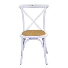 Chaise d'intérieur empilable en bois de bouleau et assise en rotin - Barriera Viadurini