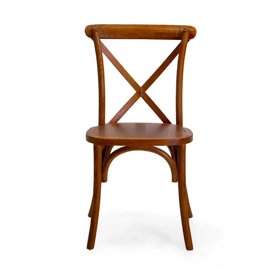 Chaise d'intérieur empilable en bois d'orme - Barriera Viadurini