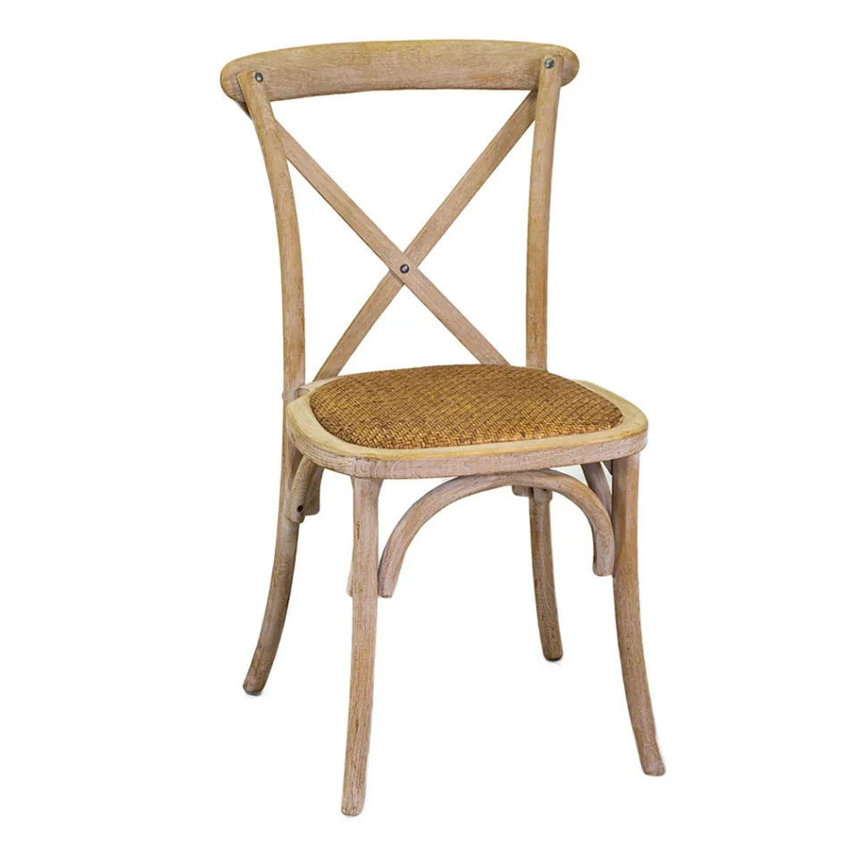 Chaise d'intérieur empilable en bois d'orme - Barriera Viadurini