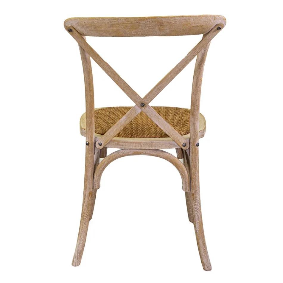 Chaise d'intérieur empilable en bois d'orme - Barriera Viadurini