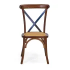 Chaise d'intérieur empilable en bois de chêne et assise en rotin - Barriera Viadurini