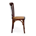 Chaise d'intérieur empilable en bois de chêne et assise en rotin - Barriera Viadurini