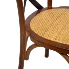 Chaise d'intérieur empilable en bois de chêne et assise en rotin - Barriera Viadurini