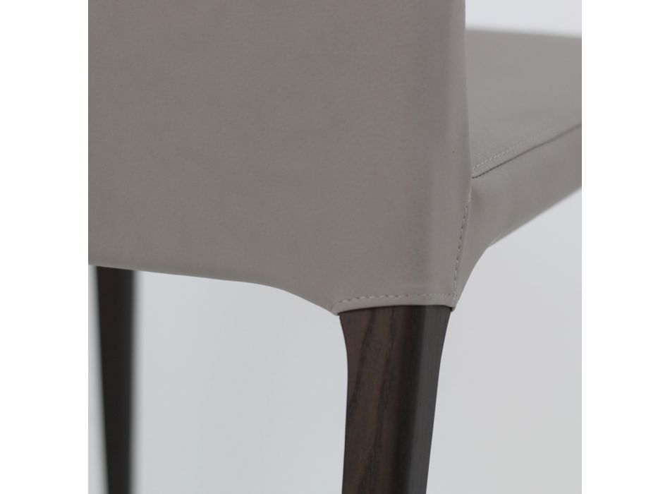 Chaise d'intérieur en bois de frêne et similicuir Made in Italy - Floki Viadurini