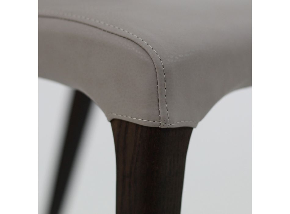 Chaise d'intérieur en bois de frêne et similicuir Made in Italy - Floki Viadurini