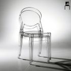 Chaise d'intérieur ou d'extérieur en polycarbonate fabriqué en Italie 4 pièces - Ice Viadurini