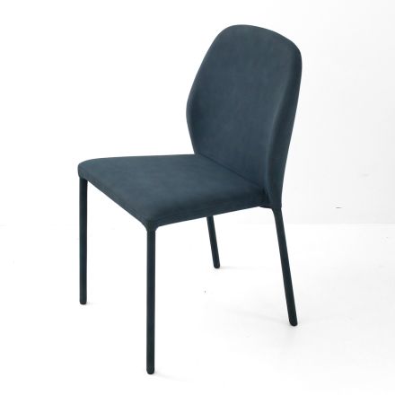 Chaise de salle à manger entièrement rembourrée en simili cuir Made in Italy - Eloi Viadurini