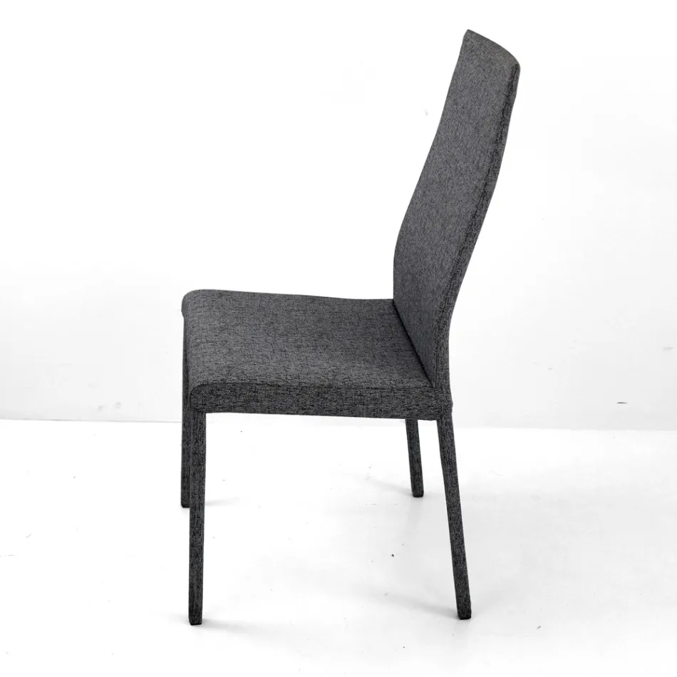 Chaise de salle à manger entièrement rembourrée en tissu Made in Italy - Roslin Viadurini