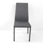 Chaise de salle à manger entièrement rembourrée en tissu Made in Italy - Roslin Viadurini