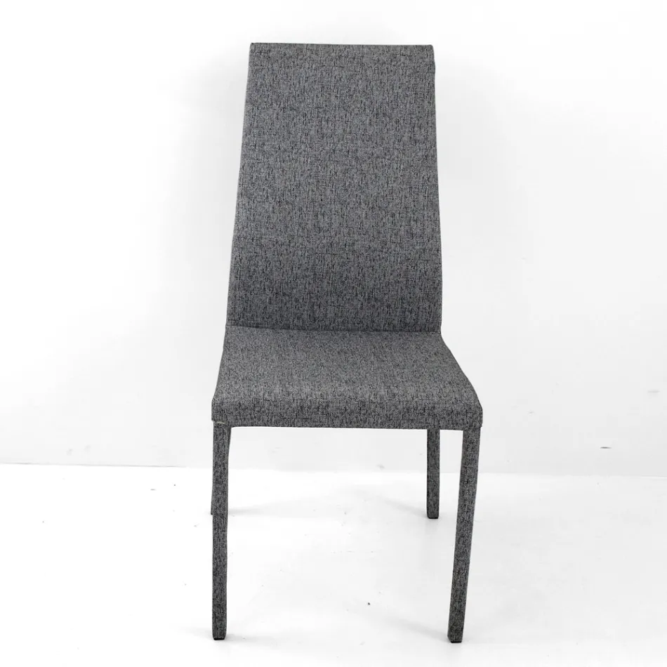 Chaise de salle à manger entièrement rembourrée en tissu Made in Italy - Roslin Viadurini