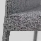 Chaise de salle à manger entièrement rembourrée en tissu Made in Italy - Roslin Viadurini