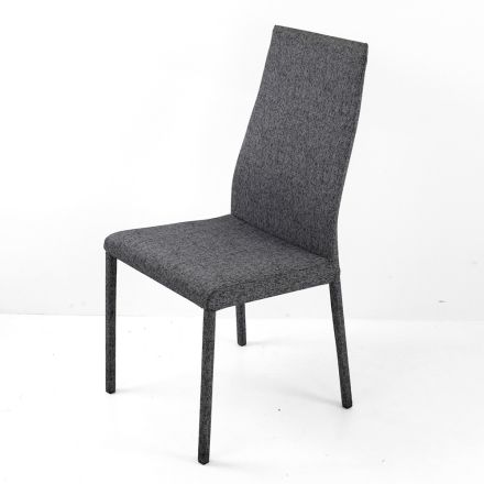 Chaise de salle à manger entièrement rembourrée en tissu Made in Italy - Roslin Viadurini