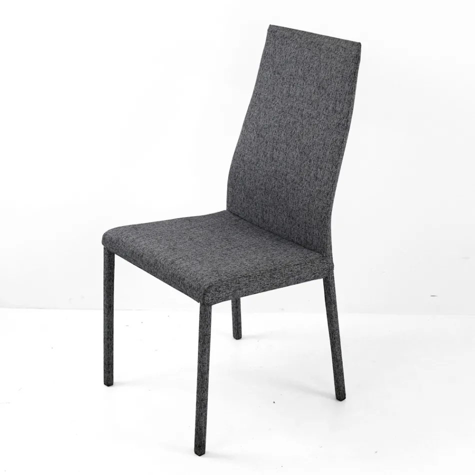Chaise de salle à manger entièrement rembourrée en tissu Made in Italy - Roslin Viadurini