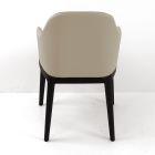 Chaise de salle à manger avec accoudoirs en cuir couleur glace Made in Italy - Lyanne Viadurini