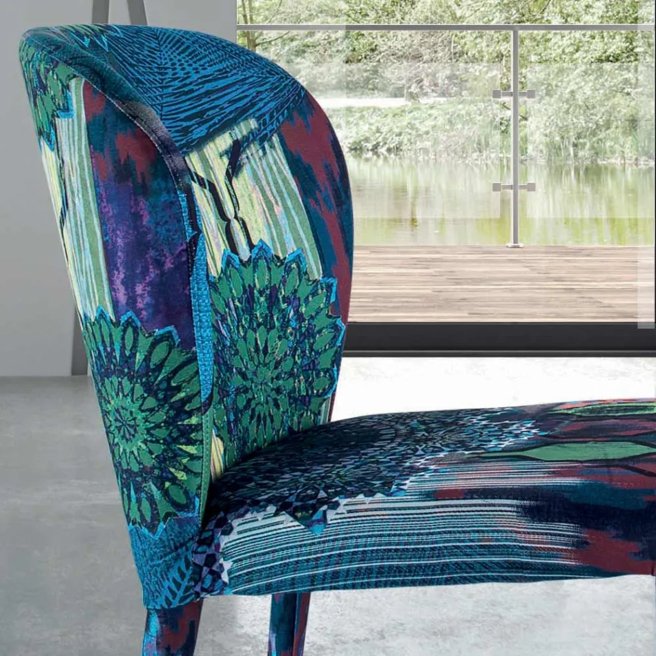 Chaise de salle à manger avec assise et pieds rembourrés fabriquée en Italie - Vérone Viadurini